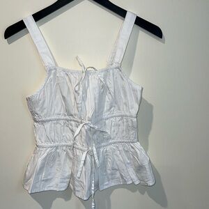 White boho tie front tank size XS